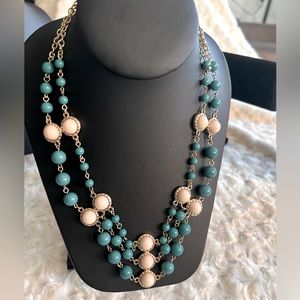 Blue and White Beaded Necklace